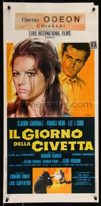 8j1172 MAFIA Italian locandina 1968 Il Giorno Della Civetta, Nistri art of Claudia Cardinale & Nero!