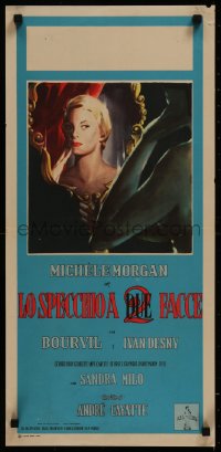 8j1179 MIRROR HAS TWO FACES Italian locandina 1958 cool artwork of Michele Morgan by Ciriello!