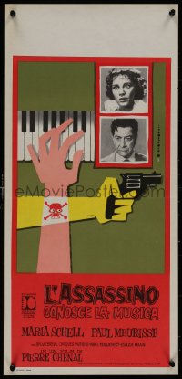 8j1186 MURDERER KNOWS THE SCORE Italian locandina 1963 artwork of Maria Schell & Paul Meurisse!