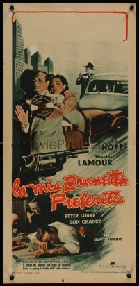 8j1188 MY FAVORITE BRUNETTE Italian locandina 1947 Bob Hope & sexy Dorothy Lamour, rare!