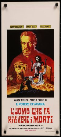 8j1192 NECROMANCY Italian locandina R1975 Orson Welles, completely different occult horror art!