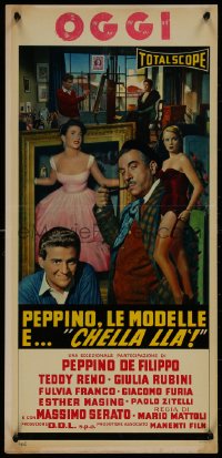 8j1213 PEPPINO LE MODELLE E CHELLA LLA Italian locandina 1957 Peppino de Filippo in the title role!