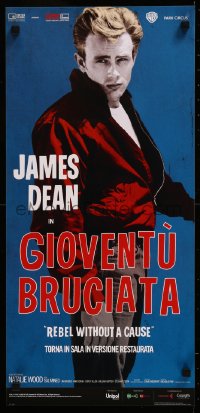 8j1227 REBEL WITHOUT A CAUSE Italian locandina R2014 Nicholas Ray, image of bad boy James Dean!