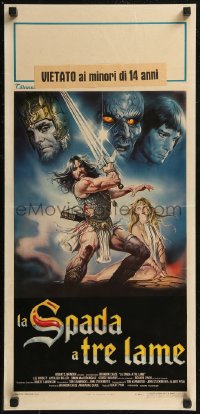 8j1261 SWORD & THE SORCERER Italian locandina 1982 magic, dungeons, dragons, fantasy art by Sciotti!