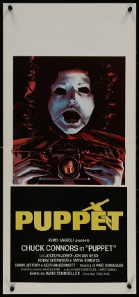 8j1275 TOURIST TRAP Italian locandina 1980 Charles Band, horror image of masked woman with camera!