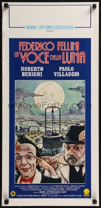 8j1284 VOICE OF THE MOON Italian locandina 1990 Federico Fellini, Roberto Benigni, art by Manara!