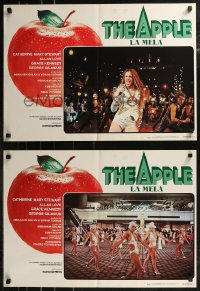 8j0841 APPLE group of 8 Italian 19x26 pbustas 1981 power of rock, the magic of space, wild images!