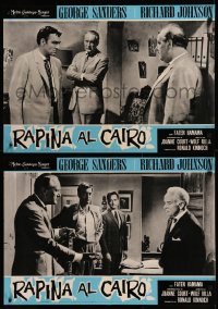 8j0782 CAIRO group of 10 Italian 19x27 pbustas 1963 different images of George Sanders in Egypt!