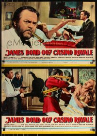 8j0999 CASINO ROYALE group of 2 Italian 18x26 pbustas 1967 all-star James Bond spy spoof, Welles!