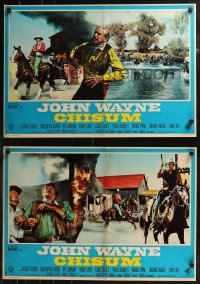 8j0965 CHISUM group of 5 Italian 18x26 pbustas 1970 BIG John Wayne, the legend, the hero, western!