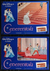 8j0900 CINDERELLA group of 7 Italian 18x26 pbustas R1988 Walt Disney classic romantic musical fantasy cartoon!
