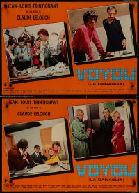 8j0787 CROOK group of 10 Italian 18x26 pbustas 1971 Claude Lelouch's Le voyou, Trintignant!