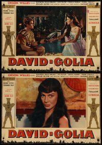 8j0902 DAVID & GOLIATH group of 7 Italian 19x27 pbustas 1961 Ivica Pajer in title role!