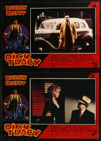 8j0931 DICK TRACY group of 6 Italian 17x26 pbustas 1990 Walt Disney, detective Warren Beatty!