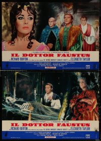 8j0789 DOCTOR FAUSTUS group of 10 Italian 18x27 pbustas 1968 Elizabeth Taylor & Richard Burton!