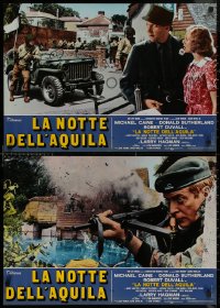8j0753 EAGLE HAS LANDED group of 12 Italian 18x26 pbustas 1977 Michael Caine, Pleasance in WWII!