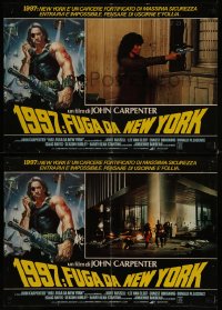 8j0997 ESCAPE FROM NEW YORK group of 3 Italian 19x26 pbustas 1981 John Carpenter, Russell as Snake