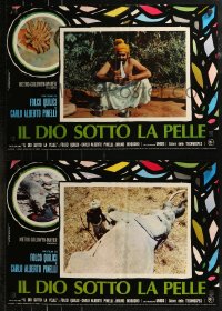 8j0904 GOD UNDER THE SKIN group of 7 Italian 18x26 pbustas 1974 Carlo Alberto Pinelli & Quilici!