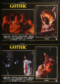 8j0854 GOTHIC group of 8 Italian 19x26 pbustas 1987 Ken Russell, Gabriel Byrne, Julian Sands, horror!