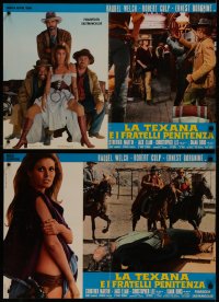 8j0971 HANNIE CAULDER group of 5 Italian 18x27 pbustas 1972 sexiest cowgirl Raquel Welch, Elam!