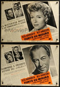 8j0856 HAPPY THIEVES group of 8 Italian 19x26 pbustas 1962 images of Rita Hayworth & Rex Harrison!