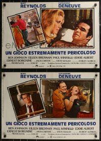 8j0859 HUSTLE group of 8 Italian 18x26 pbustas 1976 Robert Aldrich, Burt Reynolds & sexy Deneuve!