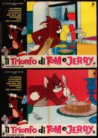 8j0797 IL TRIONFO DI TOM E JERRY group of 10 Italian 19x27 pbustas 1964 great cartoon images!