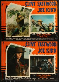 8j0861 JOE KIDD group of 8 Italian 18x26 pbustas 1972 Clint Eastwood, Robert Duvall, John Sturges!