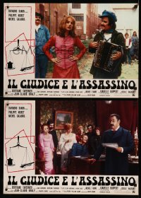 8j0862 JUDGE & THE ASSASSIN group of 8 Italian 18x26 pbustas 1976 Tavernier's Le Juge et l'assassin!