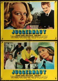 8j0863 JUGGERNAUT group of 8 Italian 18x26 pbustas 1975 Richard Harris, completely different images!