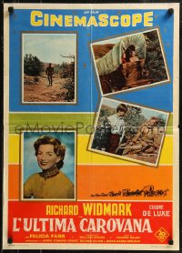 8j1012 LAST WAGON Italian 20x28 pbusta 1956 Richard Widmark, Delmer Daves, nothing could stop it!