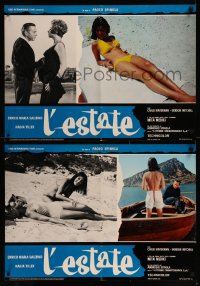 8j0766 L'ESTATE group of 11 Italian 19x26x26 pbustas 1966 great images of sexy Mita Medici!