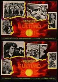 8j0829 L'ULTIMO SOLE group of 9 Italian 19x27 pbustas 1964 Adriano Bolzoni's mondo documentary!