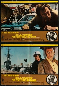 8j1002 MAGNUM FORCE group of 2 Italian 18x26 pbustas 1973 Clint Eastwood as toughest cop Dirty Harry!