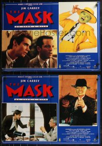 8j0947 MASK group of 6 Italian 19x26 pbustas 1994 Jim Carrey in full make-up, Cameron Diaz!