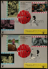 8j0808 MONDO NUDO group of 10 Italian 19x27 pbustas 1963 Naked World, odd documentary!