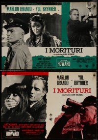 8j0767 MORITURI group of 11 Italian 19x26x26 pbustas 1965 Brando & Nazi captain Yul Brynner, Saboteur!