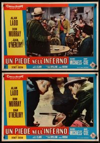 8j0811 ONE FOOT IN HELL group of 10 Italian 20x28 pbustas 1960 Alan Ladd, Don Murray, different!
