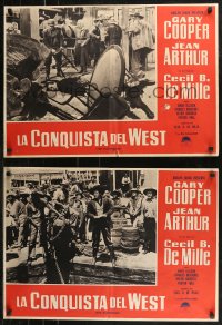8j0989 PLAINSMAN group of 4 Italian 19x27 pbustas R1959 Gary Cooper & Jean Arthur, Cecil B. DeMille!