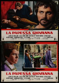 8j0833 POPE JOAN group of 9 Italian 18x26 pbustas 1972 Olivia De Havilland, Lesley-Anne Down, Howard!