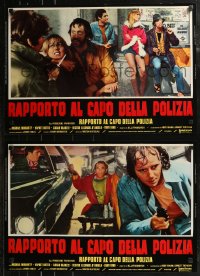8j0881 REPORT TO THE COMMISSIONER group of 8 Italian 18x26 pbustas 1975 Michael Moriarty, Kotto!