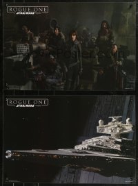 8j1003 ROGUE ONE group of 2 Italian 15x23 pbustas 2016 A Star Wars Story, top cast, Star Destroyer!