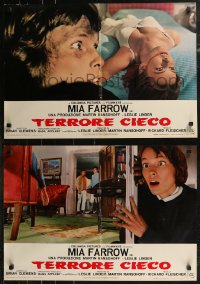 8j0884 SEE NO EVIL group of 8 Italian 18x26 pbustas 1971 Mia Farrow is not seeing dead people!