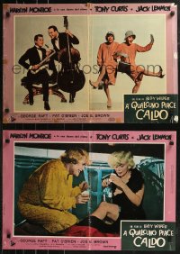 8j0956 SOME LIKE IT HOT group of 6 Italian 18x27 pbustas R1967 Marilyn Monroe with Curtis & Lemmon!