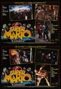 8j0888 SUPER MARIO BROS group of 8 Italian 19x26 pbustas 1993 Cecchini title art, Nintendo!