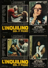 8j0889 TENANT group of 8 Italian 18x26 pbustas 1976 Le Locataire, no one does it to you like Polanski!