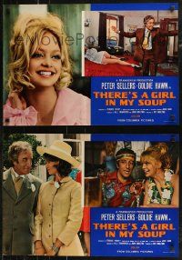 8j0818 THERE'S A GIRL IN MY SOUP group of 10 Italian 18x26 pbustas 1971 Peter Sellers, Goldie Hawn!