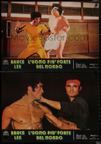 8j0960 TRUE GAME OF DEATH group of 6 Italian 19x26 pbustas 1981 great images of Bruce Lee, kung fu!