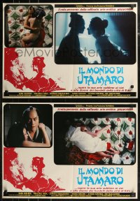 8j0922 UTAMARO'S WORLD group of 7 Italian 19x26 pbustas 1982 Utamaro: Yume to shiriseba, sexy images!