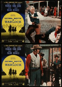 8j0893 WARLOCK group of 8 Italian 18x27 pbustas R1965 cowboys Henry Fonda & Richard Widmark!